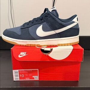Nike Dunk Low Retro SE Midnight Blue and White Sneakers